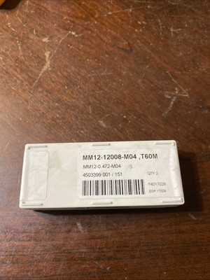 Qty. 2, Seco MM12-12008-M04 T60M Carbide Mill Drill Insert MM12-0.472-M04 (B45)