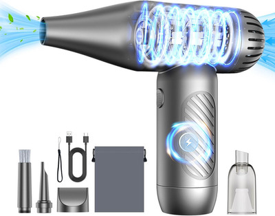Electric Air Duster Kit, 3 Gears and Turbo Mode Dual Purpose Compressed Air Dust