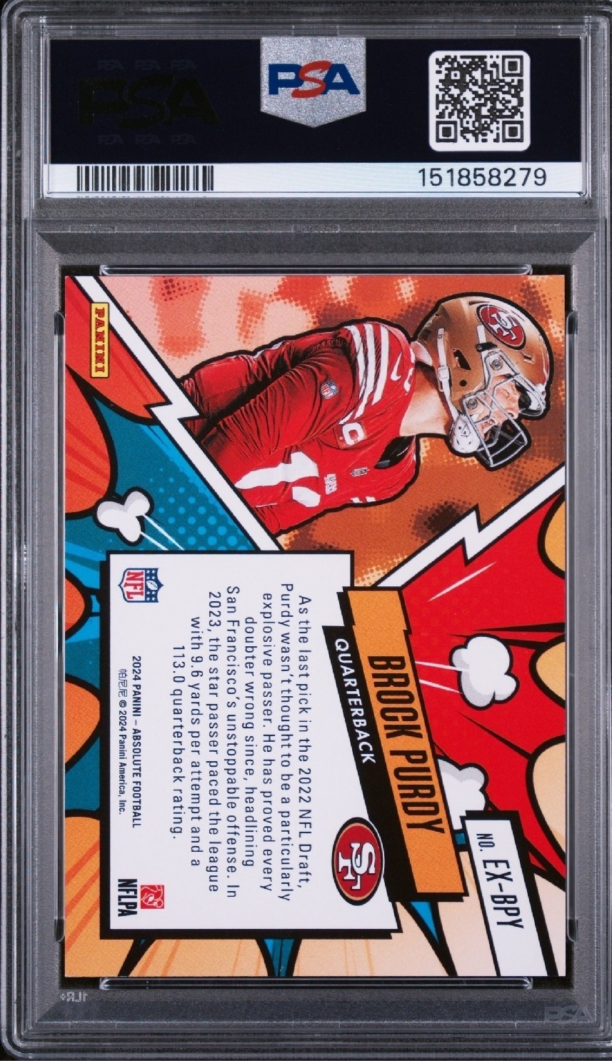 ‼️2024 Panini Absolute Explosive Brock Purdy PSA 9 San Francisco 49ers view 2