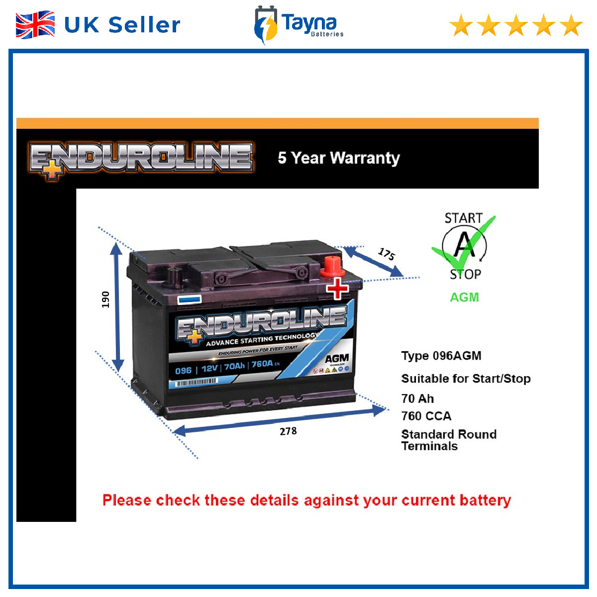AGM Car Battery fits NISSAN JUKE QASHQAI MICRA NAVARA PULSAR Stop Start