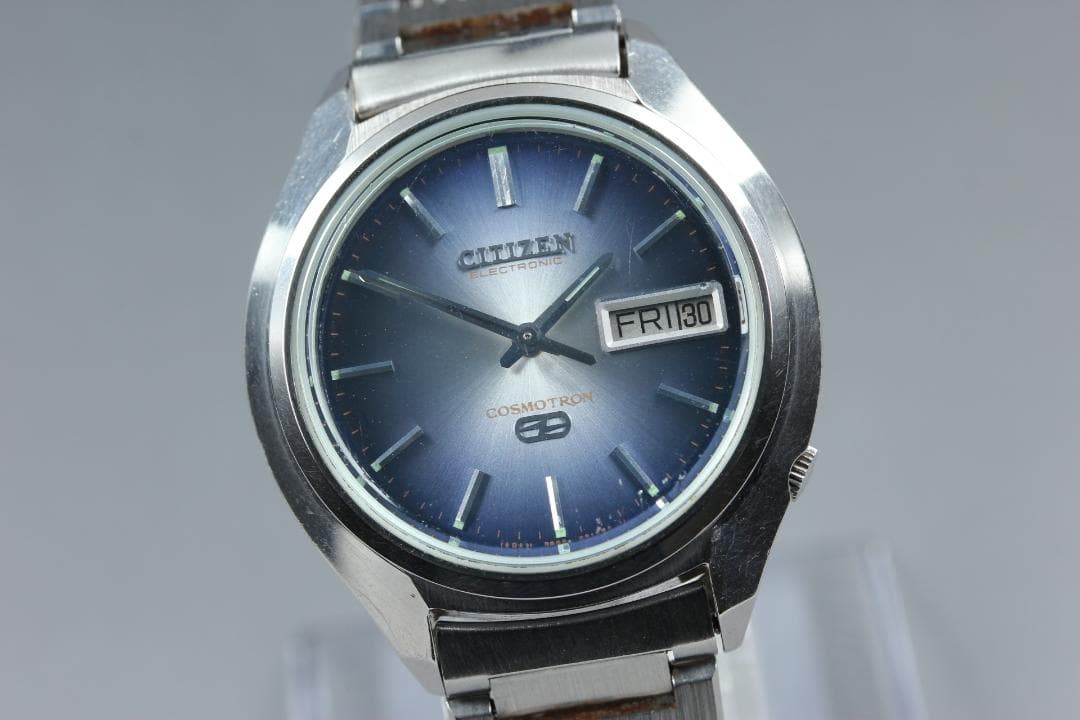 CITIZEN Cosmotron 7804 Blue Dial Day Date 38mm Vintag… - Gem