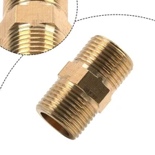 Brass G 3/8 Male To G 3/8 Male Adapter Pipe Fitting Threaded Connector Coupler