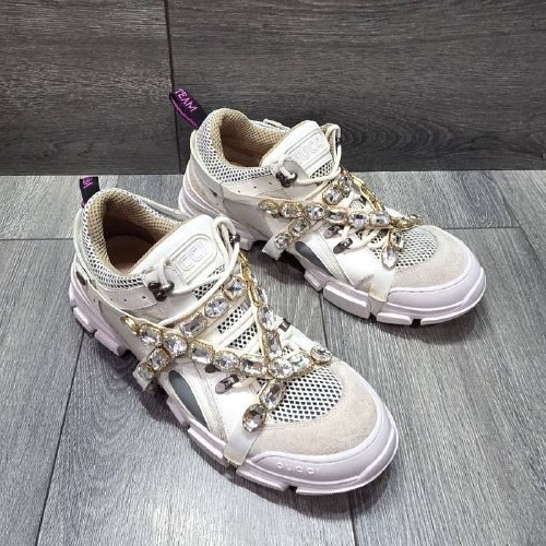 Gucci Journey Flashtrek Jewel Crystal Hiker Low Top Boot Sneakers Sz 10 S000141