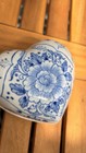 Flora Fine Bone China Blue & White Heart-Shaped Trinket Box w/ Lid — photo 3