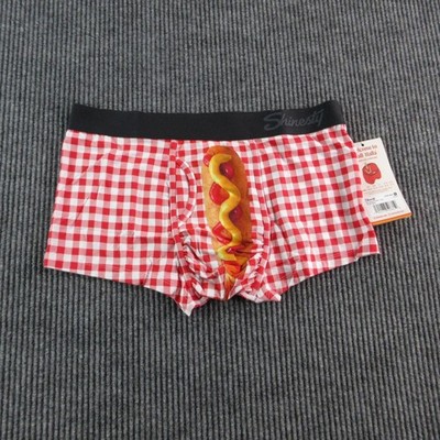 Shinesty Boxer Briefs Mens M Red Plaid Ball Hammock Pouch Modal Spandex NWT
