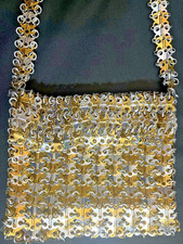 Vintage Walborg Metal Link Shoulder Bag Gold  Silver Links Made In Hong Kong