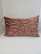 Noble Excellence Villa By Noble Excellence Amber Velvet Pillow 14" X 12" New