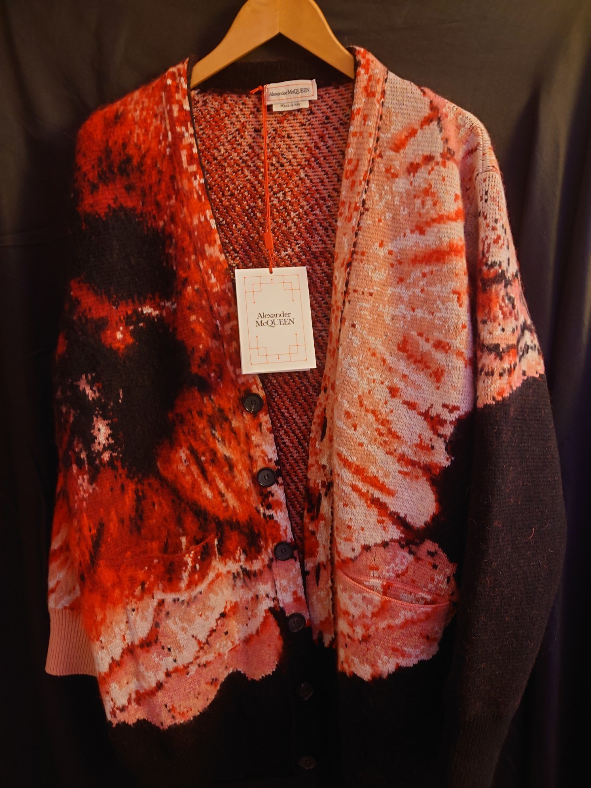 Alexander Mcqueen Flower Jacquard oversized cardigan, Size S, New with tags.