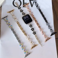 Women Strap Nice Flower Stainless Steel for Apple Watch Band SE 11 10 9876 Ultra