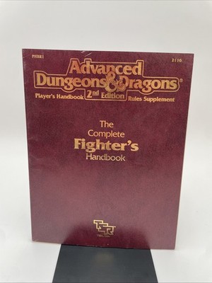 Advanced D&D 2nd Ed. Rules Supplement- Fighter s Handbook-  #2110 TSR 1989