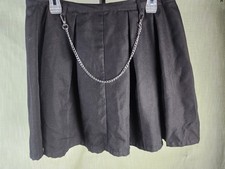 Hot Topic Black Pleated Skirt Chain Attached Large A11