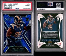 2014 Panini Select #106 Aaron Donald Blue Mojo #/25 PSA 8 RARE COLOR MATCH