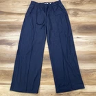 Vince Wide Leg Pants Mens L Quiet Luxury Wool Blend Pintuck Relaxed Navy Blue