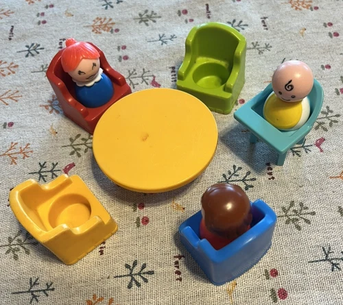 Vintage Fisher Price Little People furniture and figures