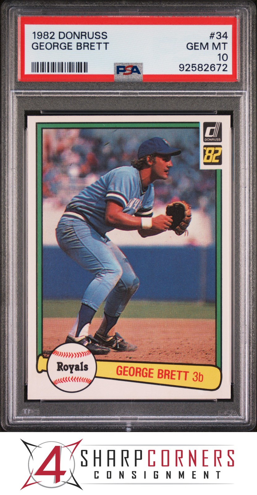 1982 DONRUSS #34 GEORGE BRETT ROYALS HOF PSA 10