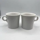 Set Of 2 HLC FIESTA USA White Coffee Mugs Cup Fiesta Ware O Ring Handle