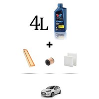 Hoffcar Set Service 3 Filter Und 4L ÖL FüR Citroen C3 Ii 1.4 54Kw Von 2009