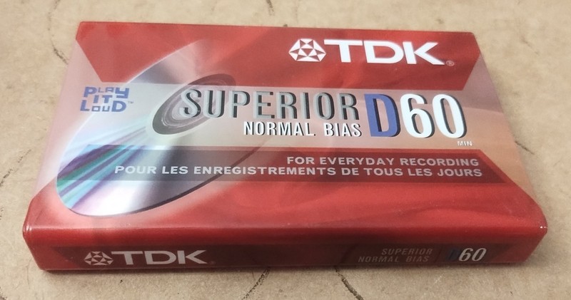 TDK D60 High Output Superior Normal Bias Blank Audio Cassette Tape (K)