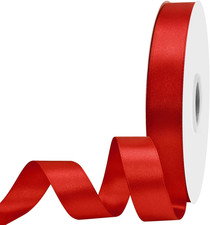 7/8 Inch Wide 100 Yards Double Face Red Satin Ribbon Red Fabric Ribbon for Gift