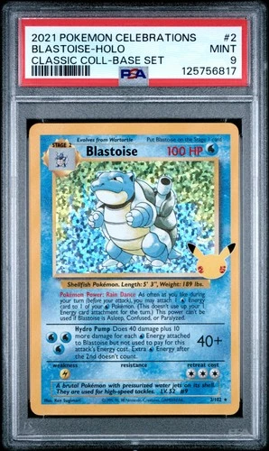 2021 POKEMON CELEBRATIONS CLASSIC COLL #2 BLASTOISE-HOLO PSA 9