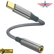 USB C to Aux Audio Dongle Cable Cord, Type C to 3.5Mm Female Headphone Jack Adap