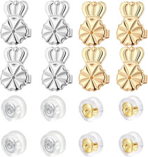 Earring Lifters 8 Pair Earring Backs for Droopy Ears Heavy Earrings Silicone L
