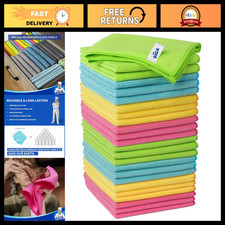 24 Pack Streak-Free Microfiber Cleaning Cloths - Ultra-Absorbent Towels for Home