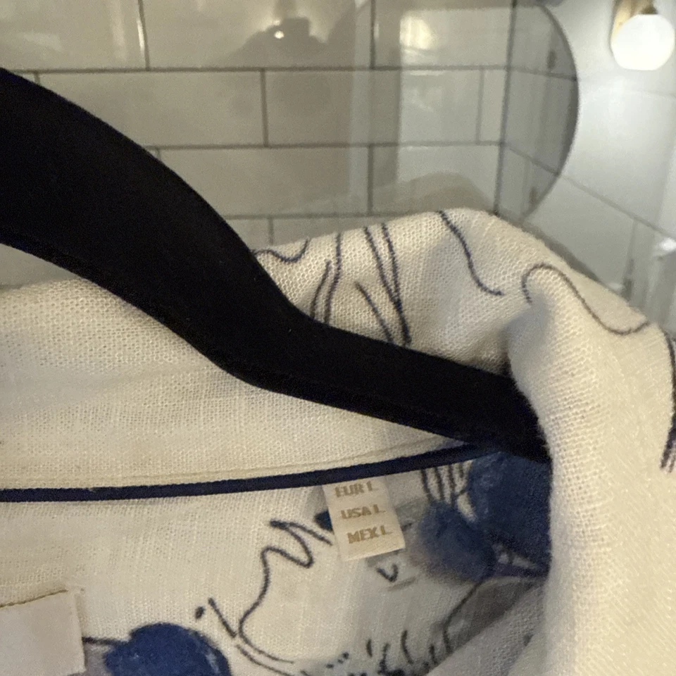 Camisa polo masculina manga curta elegante mistura de linho cinza e porteiro grande - Imagem 4 de 4