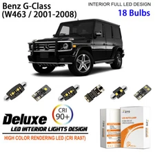 18 Bulbs LED Interior Light Kit White Dome Light for Benz G Class W463 2001-2008