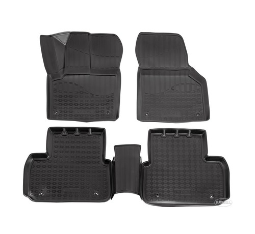 Jeu De 4 Tapis De Sol Caoutchouc 3D à Bords Hauts 3cm - Skoda Kamiq (2019 Et +) - Noir Titan