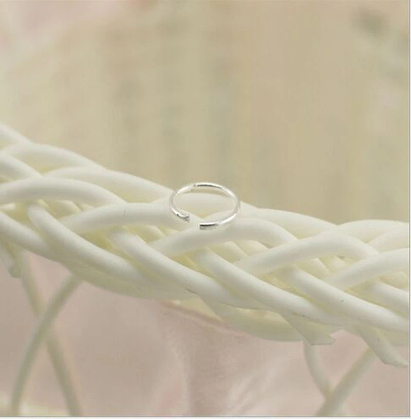 Venta al por mayor 20 PIEZAS Plata Sólida Luz 9MM Anillo Redondo Barra Recta Barra Nariz Perno NUEVO Foto 4 de 4