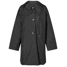 Ganni Ripstop Quilt Reversible Coat Black Size 38 Nwot
