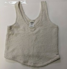 Victoria Secret PINK Sherpa Sleepwear Tank Size Small, Ivory 
