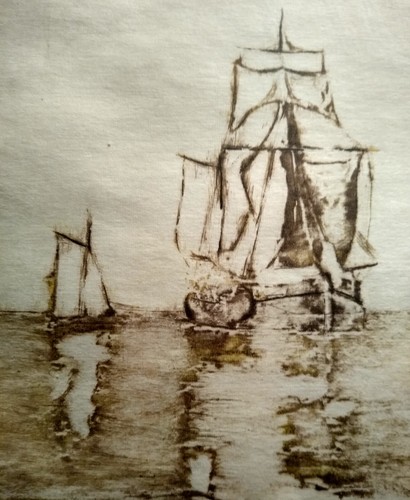 Halfred Tygesen Art: A Dutch Fishing Boat (1890-1951) Danish Canada SIGNED Sail - Picture 6 of 16