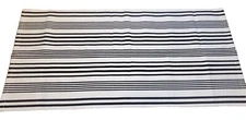Accent Rug Table Runner Black White Striped 24 X 52 Inches