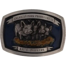 Pork Producer Farmer 84 Pig Farming Livestock Hog Boar Bacon Vintage Belt Buckle