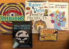 Lot Of 5 Kids Project Art Activity Books Optical Illusions Doodle Paper Airplane