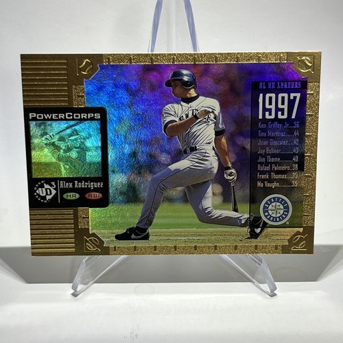 1998 lámina de oro holo cubierta superior UD3 PowerCorps Alex Rodríguez Yankees Mariners - Imagen 4 de 6