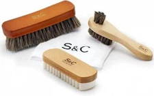 Variety Shoe Brush Kit - Double-Sided Polish Applicator & Horse Hair... 