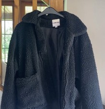 I Am Gia Teddy Bear Oversized Pixie Coat In Black Xs
