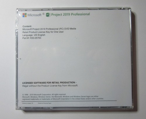 Microsoft Project Pro 2019, one user authentic license, complete, shrink wrapped - Picture 3 of 3