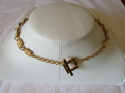 Collier Vintage Doré Années 90 Signé Biche De Bere - État Satisfaisant (dorure Défraîchie)