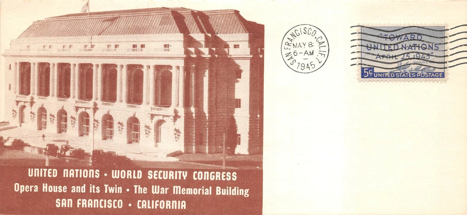 V-E Day May 8, 1945 San Francisco, CA machine cancel folded 8"x11" [236659] - Image 2 of 2