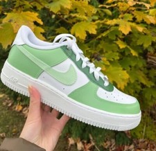 Sage Triple Green & Mint Tones Air Force 1 Custom Shoes White Mens Womens Kids