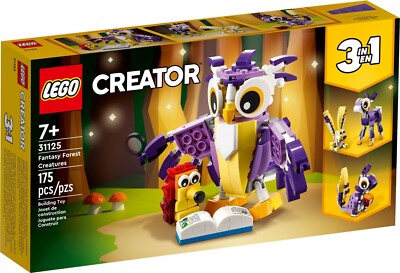 LEGO Fantasy Forest Creatures (Owl, Hedgehog) 3-in-1 #31125 BNIB