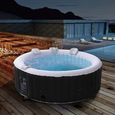 AREBOS Spa Gonfiabile 6 Persone 2400W 130 Getti Massaggio 40°C Jacuzzi LED Spa