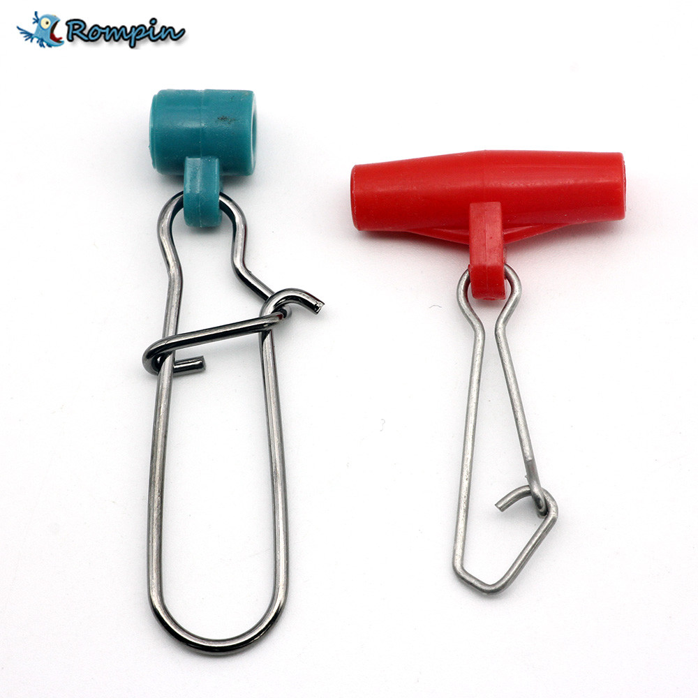 10pcs Fishing Sinker Slip Clips Plastic Head Swivel With Hooked