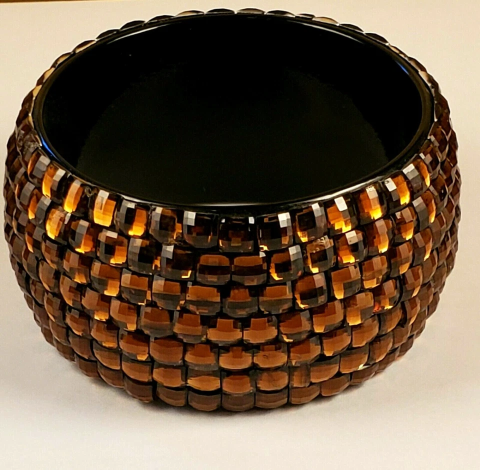 Impresionante brazalete brazalete brazalete pavé ámbar brillante y glamour Foto 3 de 4