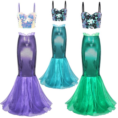 gillian's dress up closet mermaid Gillian's Closet Kids Classic Little Mermaid Sparkles Sequins Halloween Costume