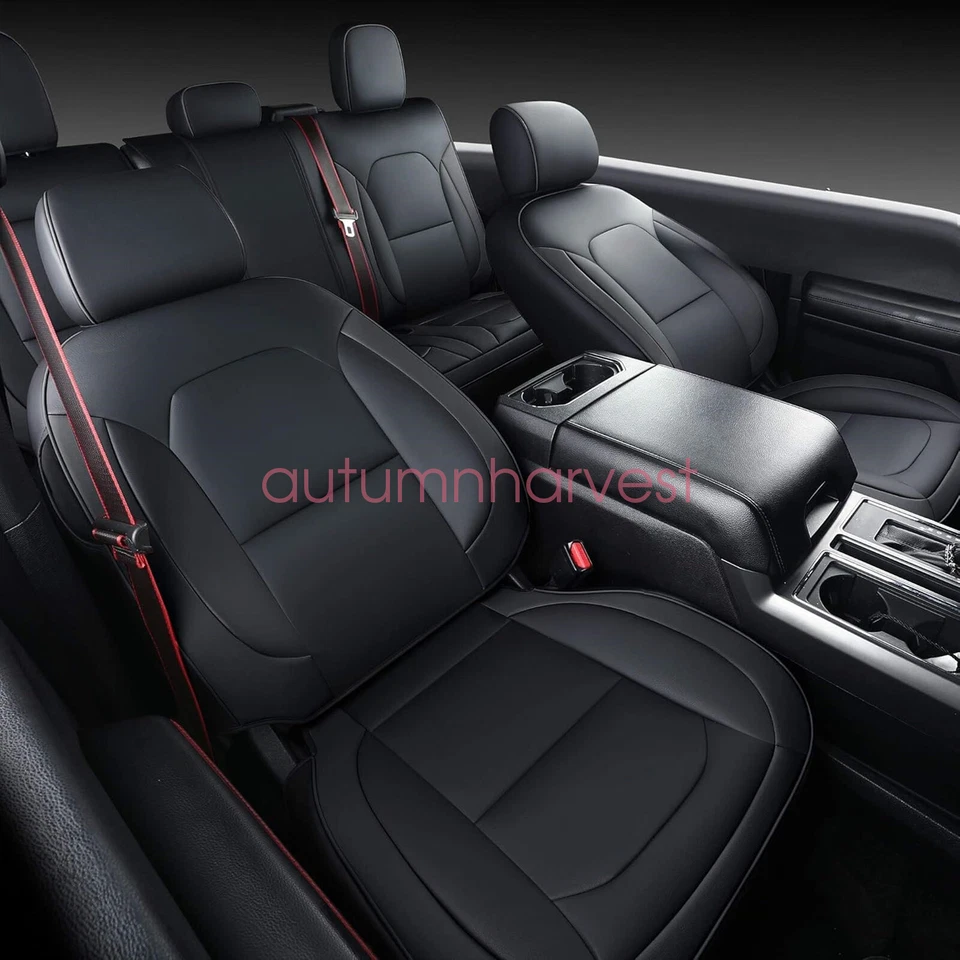 5-Seat Covers Front Rear Leather Protector Cushion For 2017-2023 Ford F250 F350 - Изображение 2 из 4